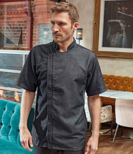 Premier Short Sleeve Zipped Chef's Jacket - BDM - XS